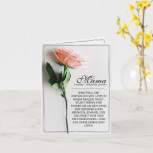 Mama - einfach unersetzlich   Classic Card - Rose Karte