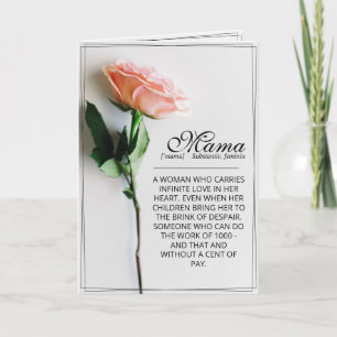 Mama - einfach unersetzlich   Classic Card - Rose  Karte