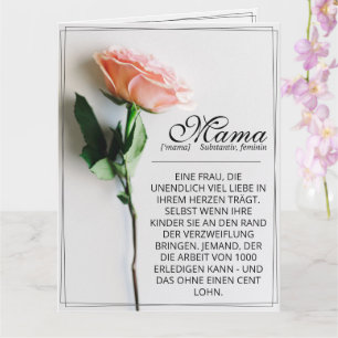 Mama - einfach unersetzlich   Classic Card - Rose Karte