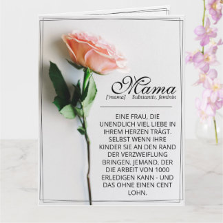 Mama - einfach unersetzlich | Classic Card - Rose Karte