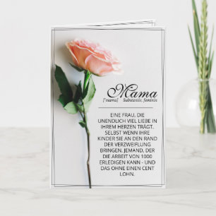 Mama - einfach unersetzlich   Classic Card - Rose Karte