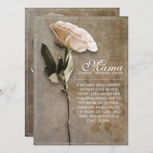 Mama - einfach unersetzlich - Vintag (Vorne/Hinten)