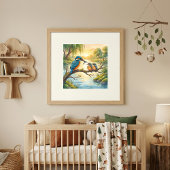 Mama Eisvogel und Küken-Kinderzimmer Poster