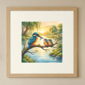 Mama Eisvogel und Küken-Kinderzimmer Poster