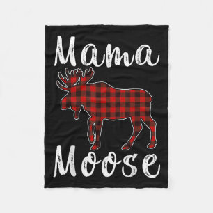 Mama-Elch-Familien-Weihnachts-Schlafanzug Rot& Fleecedecke
