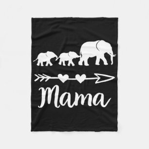 Mama Elefant 2 Bybies Kinder Mama von zwei Niedlic Fleecedecke