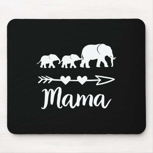 Mama Elefant 2 Bybies Kinder Mama von zwei Niedlic Mousepad (Vorne)