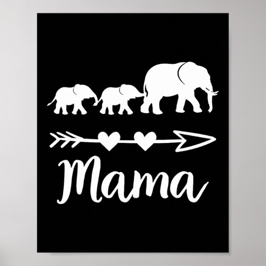 Mama Elefant 2 Bybies Kinder Mama von zwei Niedlic Poster (Vorne)