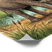 Mama Elefant und Kinderkrippe Poster (Ecke)