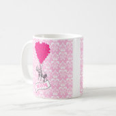 Mama, Elefanten und Herzblasen Kaffeetasse (Vorderseite Links)