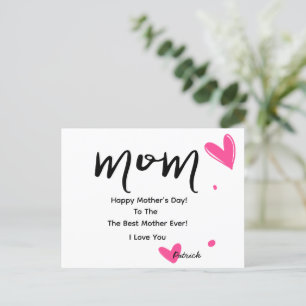 Mama, elegante Muttertagskarte mit rosa Herzen Feiertagspostkarte