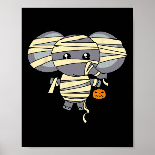 Mama Elephant Trick oder Behandlung Kostüm Niedlic Poster