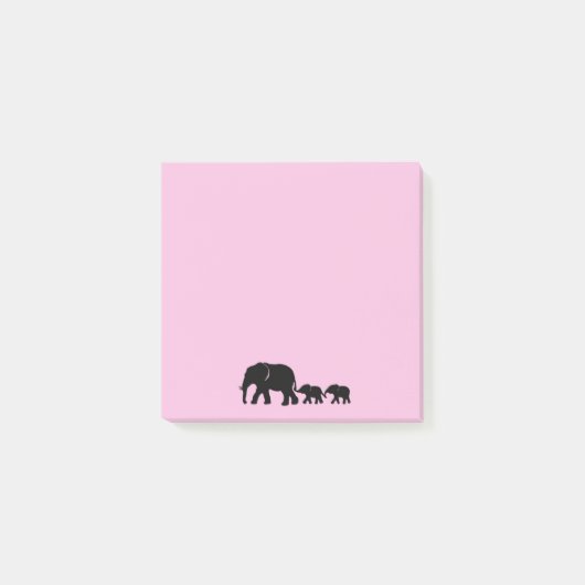 Mama Elephant with Babies Post it Notes Post-it Klebezettel (Vorderseite)