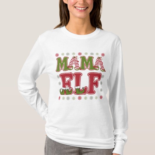 Mama Elf Christmas T-Shirt (Vorderseite)