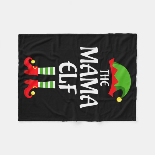 Mama Elf Family Matching Group Christmas Fleecedecke (Vorderseite (Horizontal))