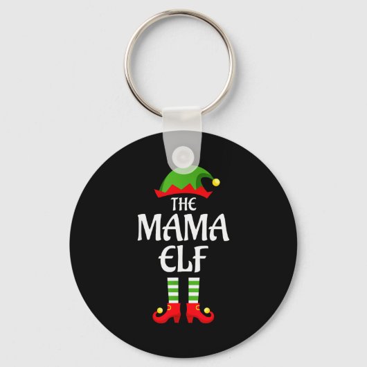 Mama Elf Family Matching Group Christmas Schlüsselanhänger (Vorderseite)