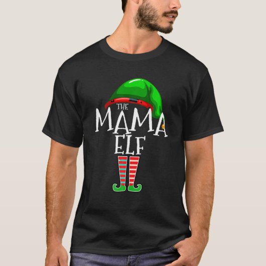 Mama Elf Family Matching Group Weihnachtsgeschenk T-Shirt (Vorderseite)