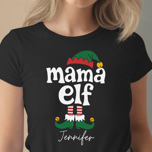 Mama Elf Funny Elf Matching Weihnachtsgeschenk T-Shirt