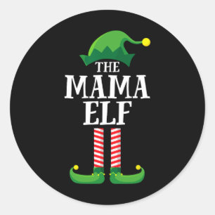 Mama Elf Matching Family Group Weihnachts-Party-Ma Runder Aufkleber