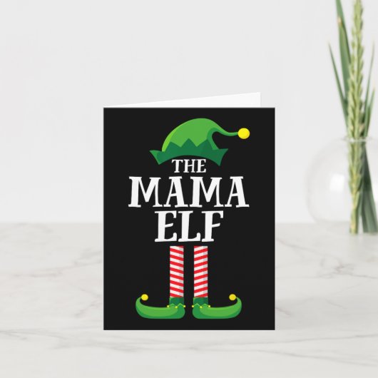 Mama Elf Matching Family Group Weihnachts Party Mu Karte (Vorderseite)