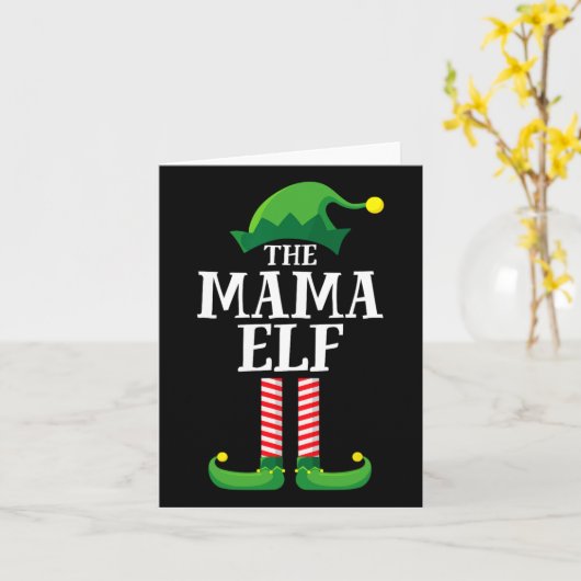 Mama Elf Matching Family Group Weihnachts Party Mu Karte (Gelbe Blume)