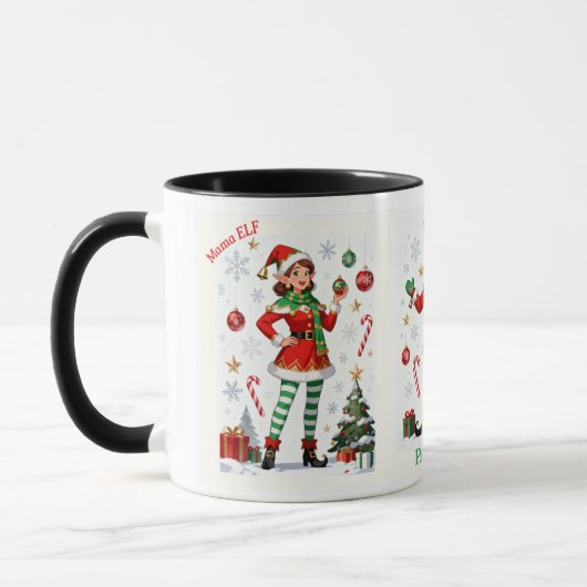 Mama Elf Mug – Cute Holiday Christmas Coffee cup Tasse (Links)