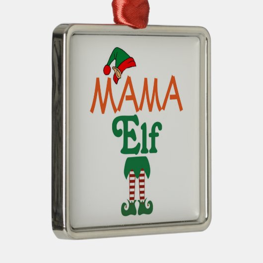 Mama Elf Ornament Aus Metall (Rechts)