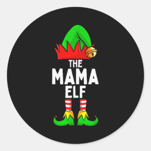 Mama-Elf passende Familien-Weihnachten Frauen  Runder Aufkleber