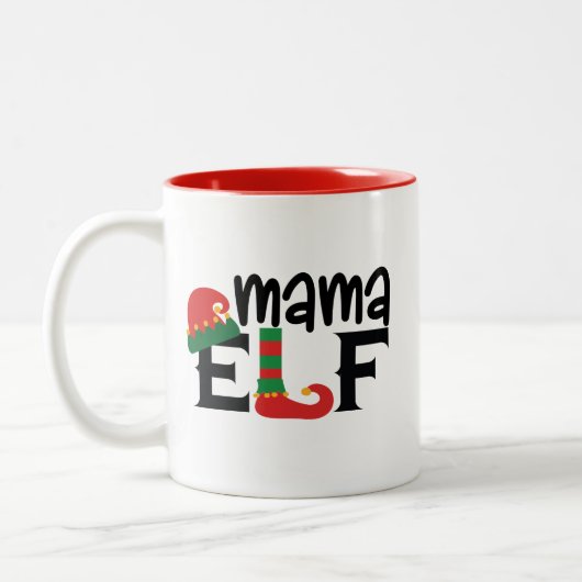 Mama Elf Zweifarbige Tasse (Links)