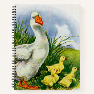Mama-Ente und -Enten der 30er Jahre Notizblock