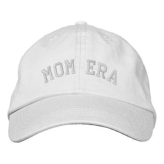 Mama Era Baby Duschgeschenk Junge Mutter Weiß Bestickte Baseballkappe (Vorderseite)