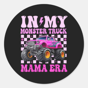 Mama Era Groovy Funny Moster T Runder Aufkleber