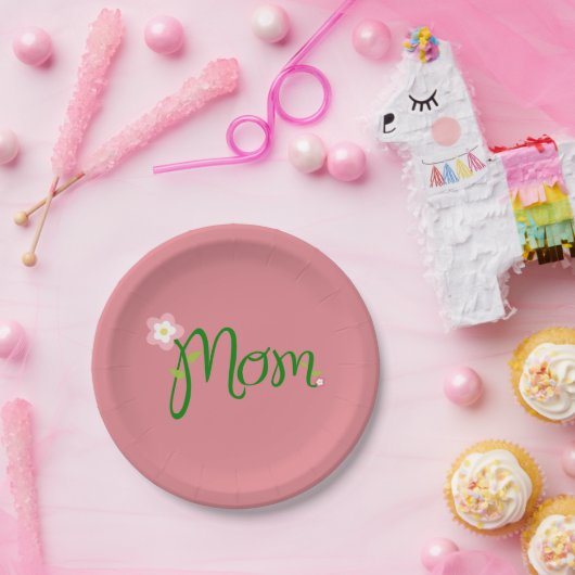 Mama Erdbeere Rosa Pappteller (Party)