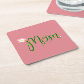 Mama Erdbeere Rosa Quadrat Papier Untersetzer (angewinkelt)