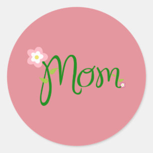 Mama Erdbeere Rosa Rundaufkleber Runder Aufkleber