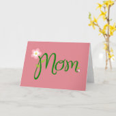 Mama Erdbeeren Rosa Grußkarte Karte (Gelbe Blume)