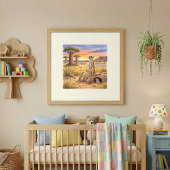 Mama Erdmännchen und Kinderkinderzimmer Poster