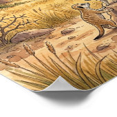 Mama Erdmännchen und Kinderkinderzimmer Poster (Ecke)