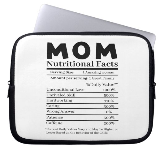 Mama Ernährungsfakte Laptopschutzhülle (Vorderseite)