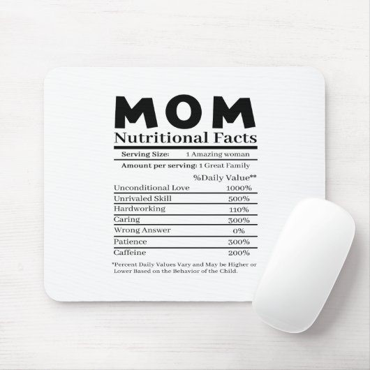 Mama Ernährungsfakte Mousepad (Mit Mouse)