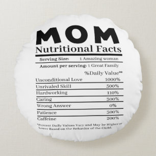 Mama Ernährungsfakte Rundes Kissen