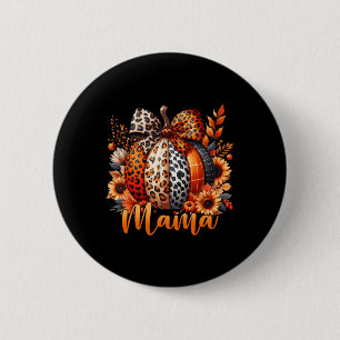 Mama Erntedank Leopard Pumpkin Sonnenblumencoquet Button