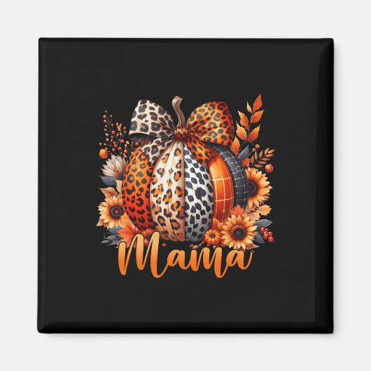 Mama Erntedank Leopard Pumpkin Sonnenblumencoquet Magnet (Vorne)