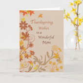 Mama Erntedank wünscht Herbstlaube und Blume Karte (Gelbe Blume)