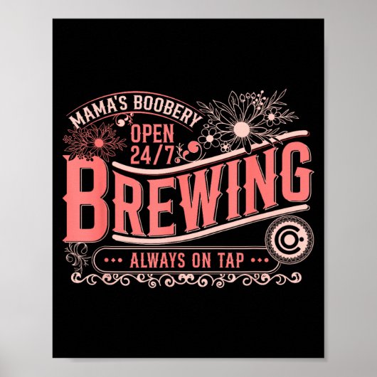 Mama Ery Brewery Brewing Co New Mom Funny Breast F Poster (Vorne)