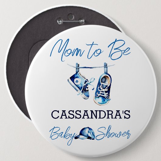 Mama, es ist eine Kinderdusche personalisiert Button (Vorne & Hinten)