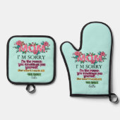 Mama, es tut mir leid, dass ich der Grund bin, war Ofenhandschuh & Topflappen-Set (Vorderseite)