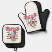 Mama, es tut mir leid, dass ich der Grund bin, war Ofenhandschuh & Topflappen-Set (Vorderseite/Rückseite)