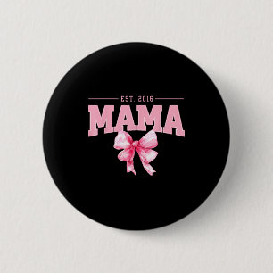 Mama est 2016 kokette rosa Schleife Retro-Mutter M Button