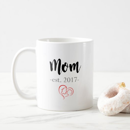 Mama Est. 2017 Kaffee-Tasse - neues Kaffeetasse (Mit Donut)